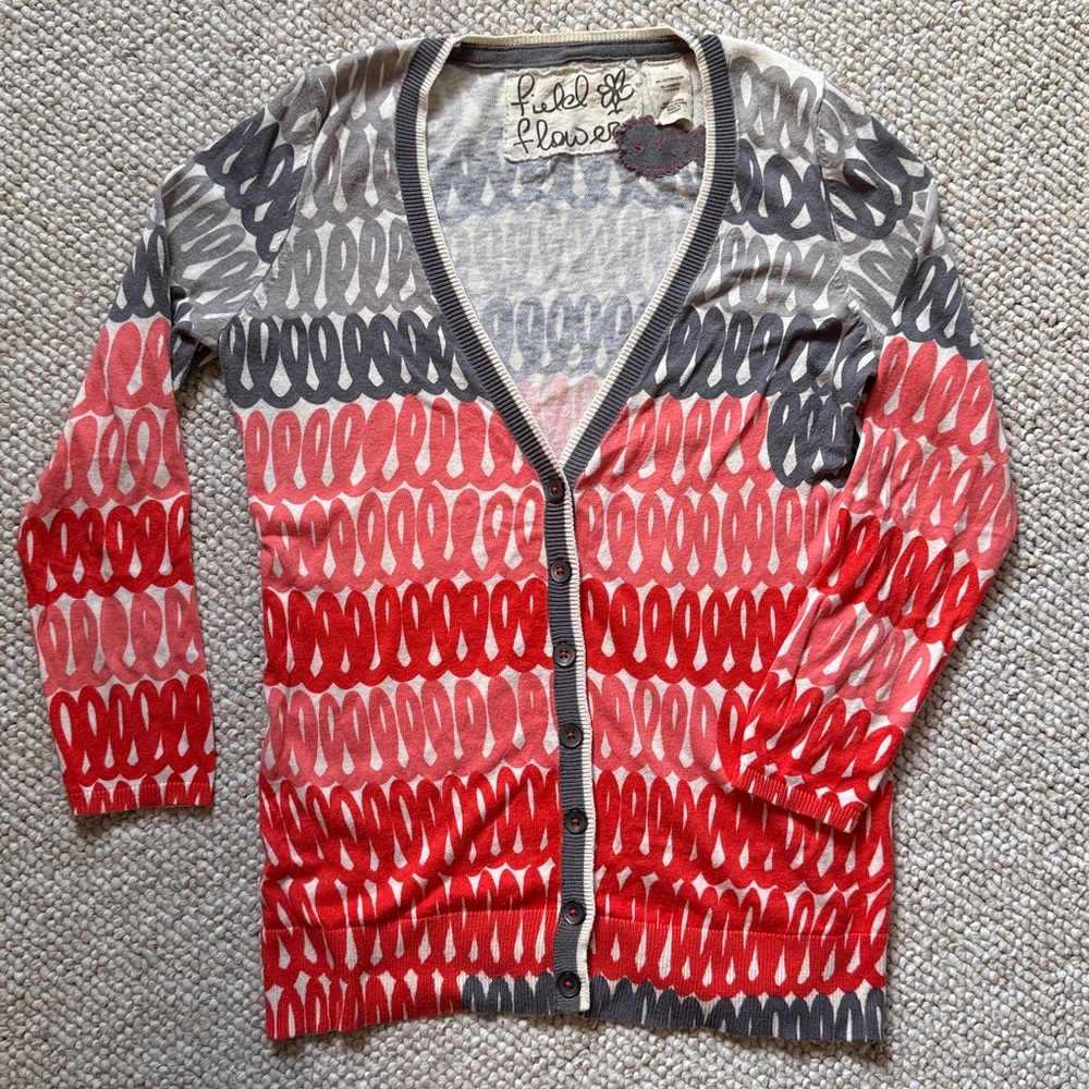 Anthropologie Field Flower Loop Stack Cardigan - image 3